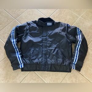 VINTAGE “TOUR MASTER” RIDING APPAREL MOTORCYCLE JACKET. SIZE LARGE. MADE KOREA.
